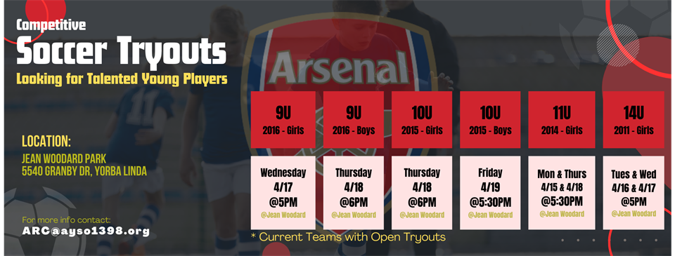 ARSENAL Tryouts