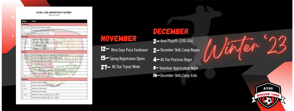 Upcoming Dates