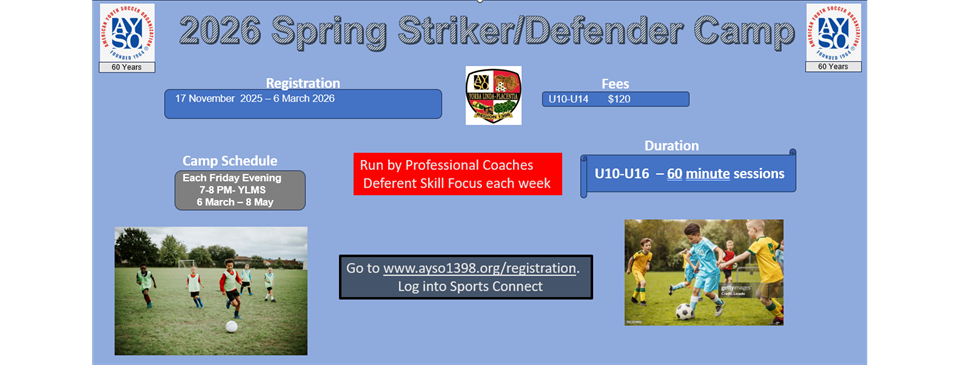 Spring 2026 Striker Defender Camp 