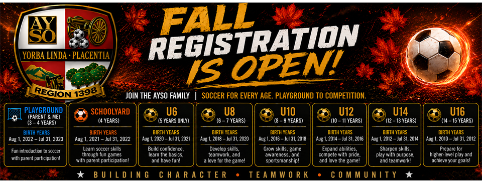 FALL REGISTRATION IS OPEN